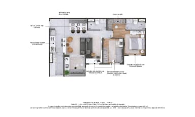 2 Dorms. (1 Suíte)
