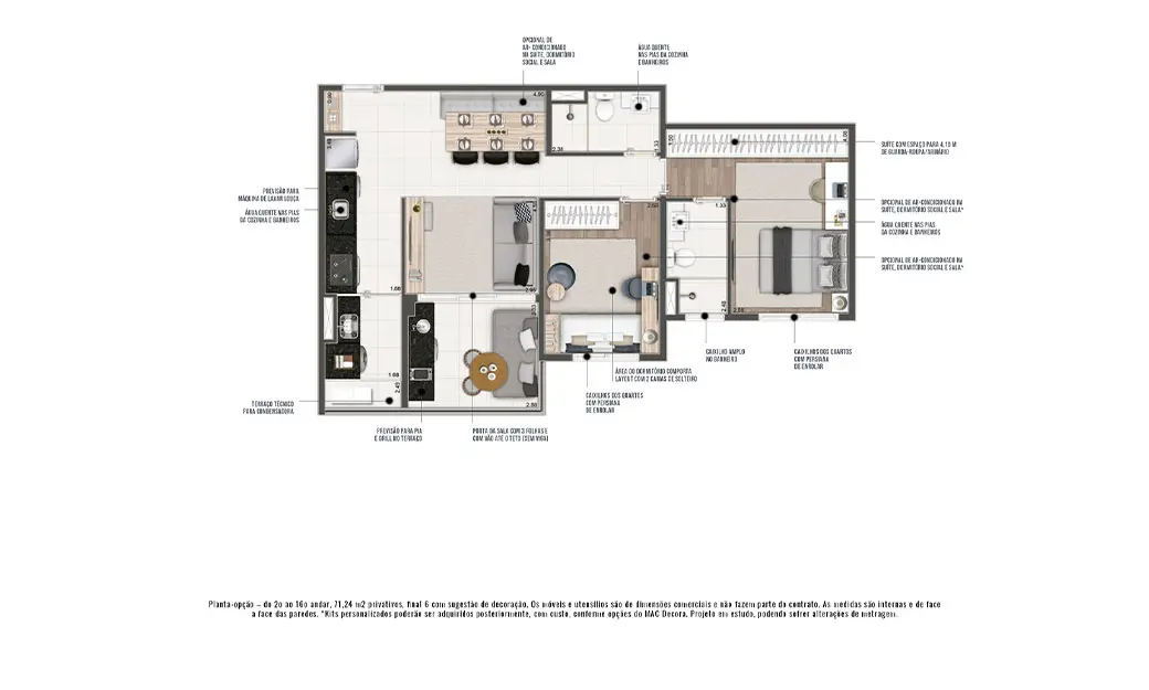 2 Dorms (1 Suíte)