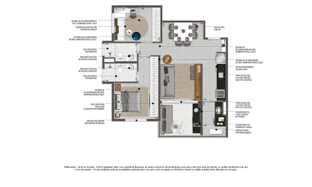 2 Dorms (1 Suíte)