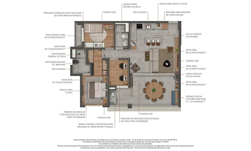 2 Dorms. (1 Suíte)